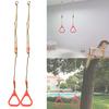 A Pair of Adjustable Plastic Children Swing Gym Fitness Exercise Sports Hanging Ring with Rope Red
