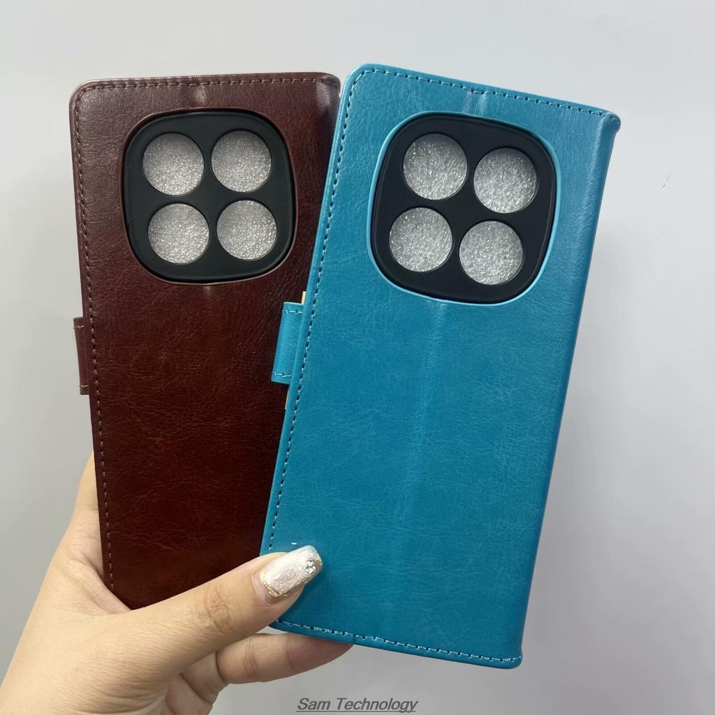 Card Holder Cover Case for Xiaomi Redmi Note 14 Pro plus 5G Global Pu Leather Flip Cover Retro Wallet Case Business Fundas Coque