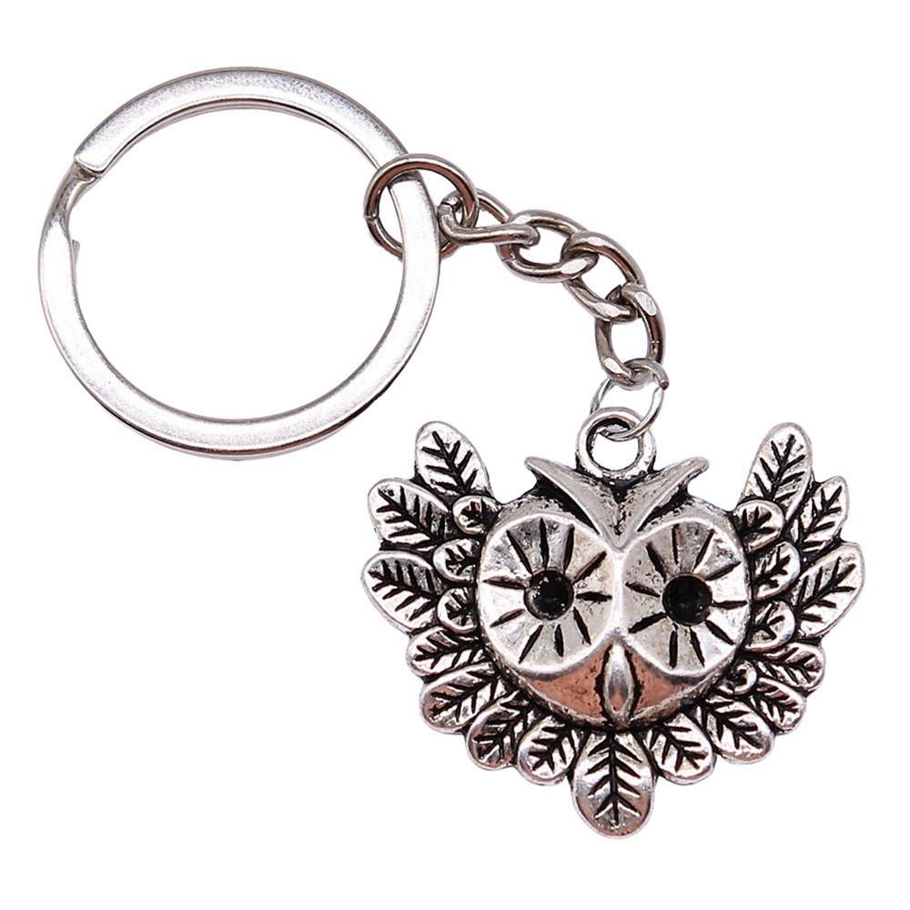 Pfauen Emaille Charms Eulen Schlüsselanhänger Vogel Anhänger Schlüsselring 28mm