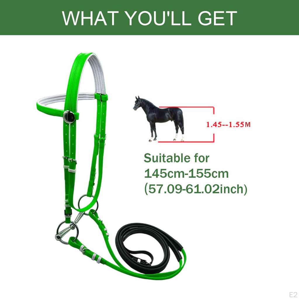 Pferdezäumung mit Zügel Halfter Verstellbare Reitausrüstung Genickriemen Führseil für Verein