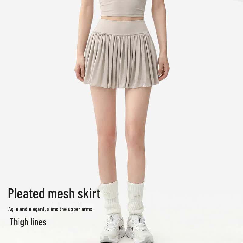 Youyou Women s Pleated Mesh Sports Skirt M