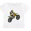 Funny Dirt Bike Motorcycle Print T-shirt Boys Cool White T Shirts Kids Harajuku Summer Short Sleeve Tshirt Tops