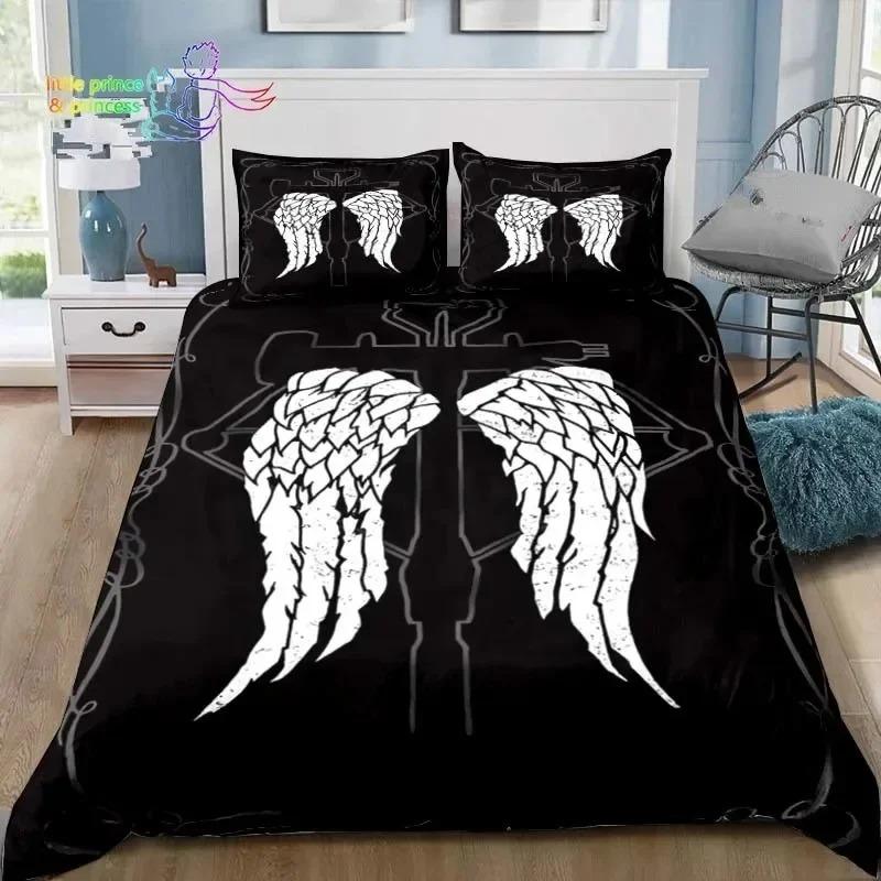 Walking Dead Daryl Dixon Vleugels Teken Beddengoed Collectie Enkel Tweeling Volledig Queen King Size Bed Collectie Volwassene Kind Slaapkamer 3D Print 155x220cm 3pcs