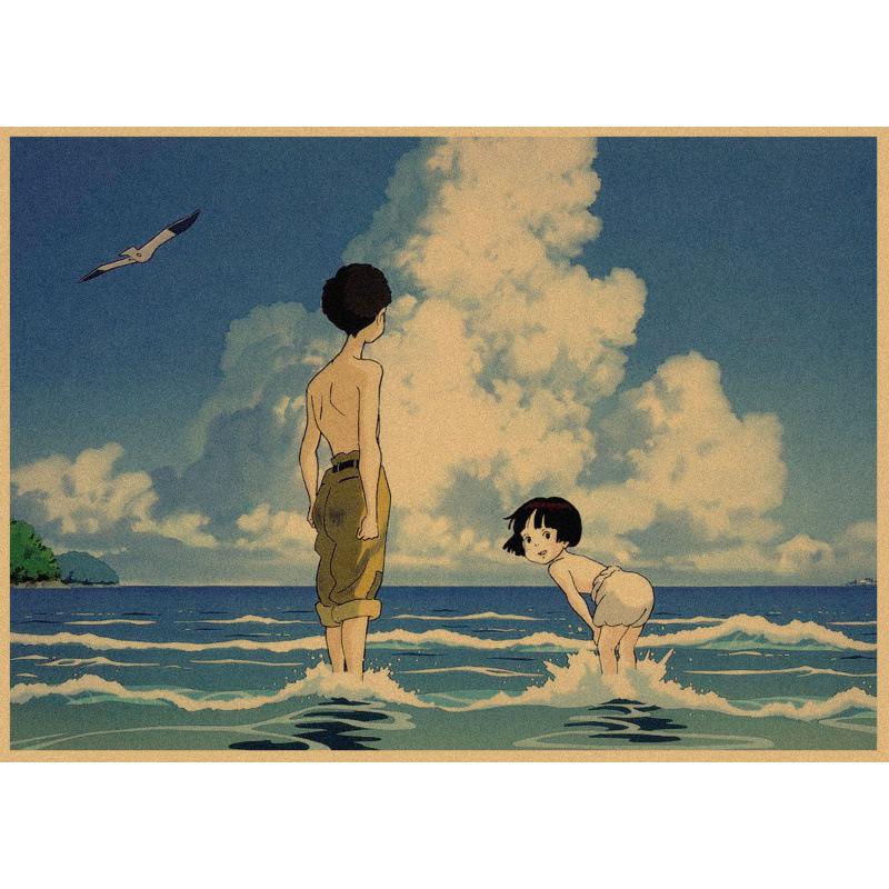 Anime Zeichentrickfilm 'Die letzten Glühwürmchen' Retro Poster - Kostenloser Versand