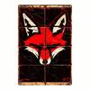Vintage Red Fox Metal Sign, 8x12 Inch Crackle Iron Plate, Durable Wall Art for Cozy Room Decor