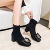 Damen Wildleder-Sockenstiefel mit hohen Absätzen im französischen Stil - Herbst/Winter-Kollektion 2025