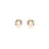 Summer Fresh Flower Rhinestone Stud Earrings: Cute, Exquisite, Versatile Diamond Wreath Design