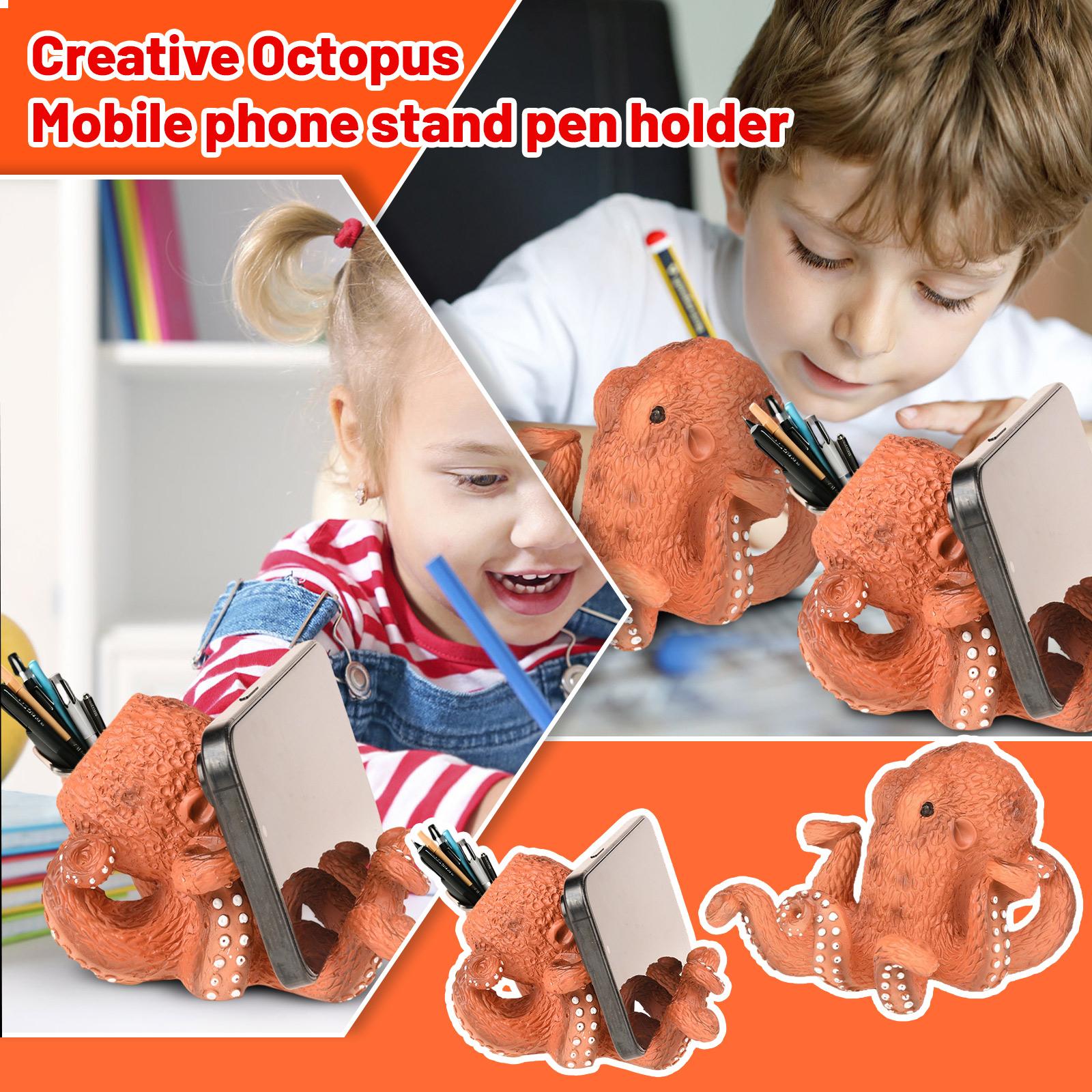 

Creative Mobile Phone Holder Pen Holder Multifunctional Resin Ornaments -purpose Desktop Storage Stationery One Size