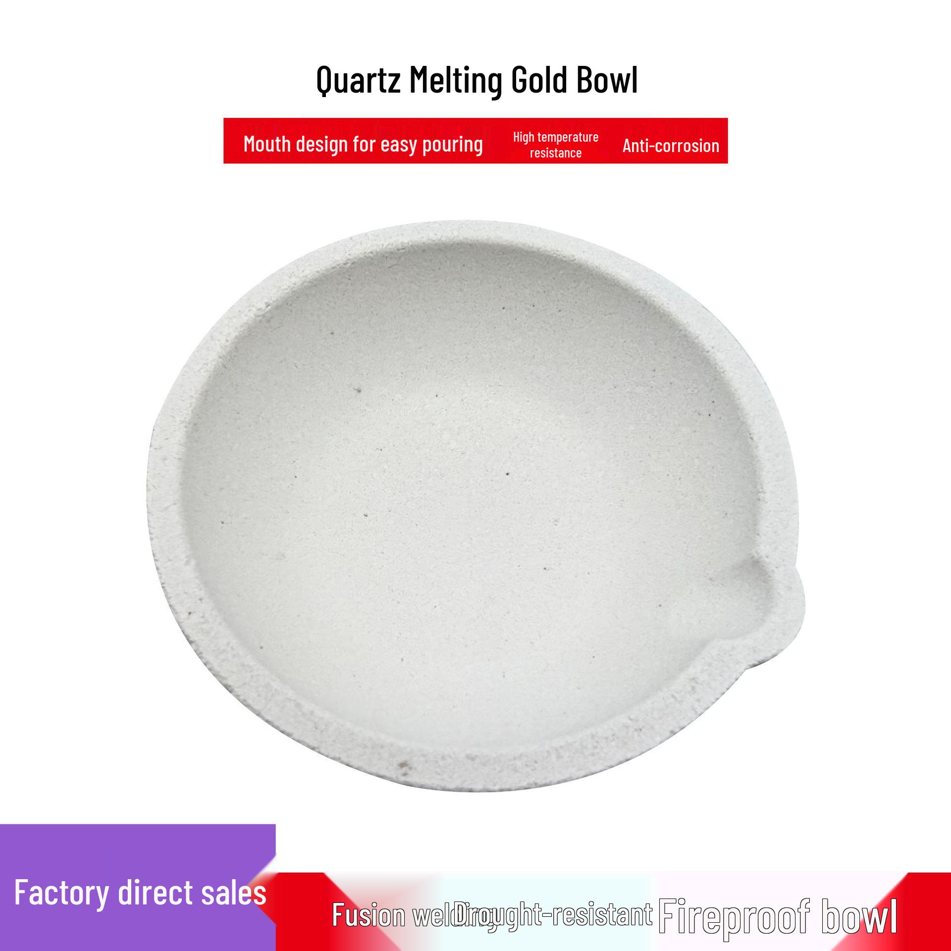 High-Purity Quartz Crucible & Tongs for Melting Gold, Silver, Platinum Jewelry (1500℃ Resistant)