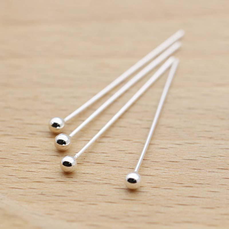 6pcs Real Pure Solid 925 Sterling Silver Needle Pins for DIY Jewelry Making Findings Earring Necklace Connector Part Base