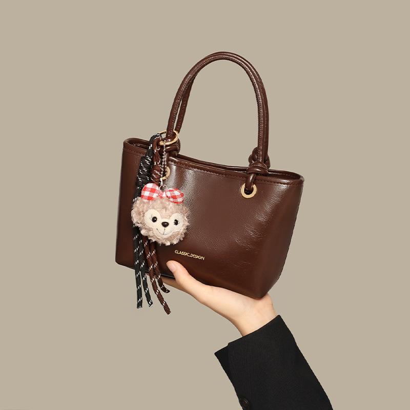Bucket bag women's new women's bag autumn and winter shoulder messenger bag Maillard fashion retro handbag
