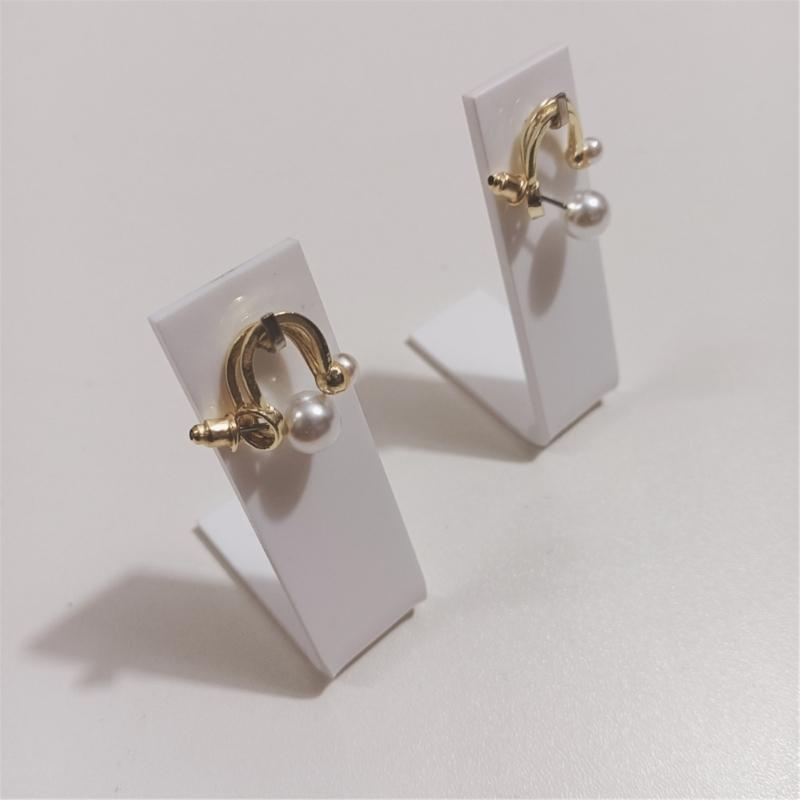 Pack Of 10 Acrylic Earring Display Stands Elegant White Jewelry Organizers Ear Accessories Rack for Home Or Retail Use