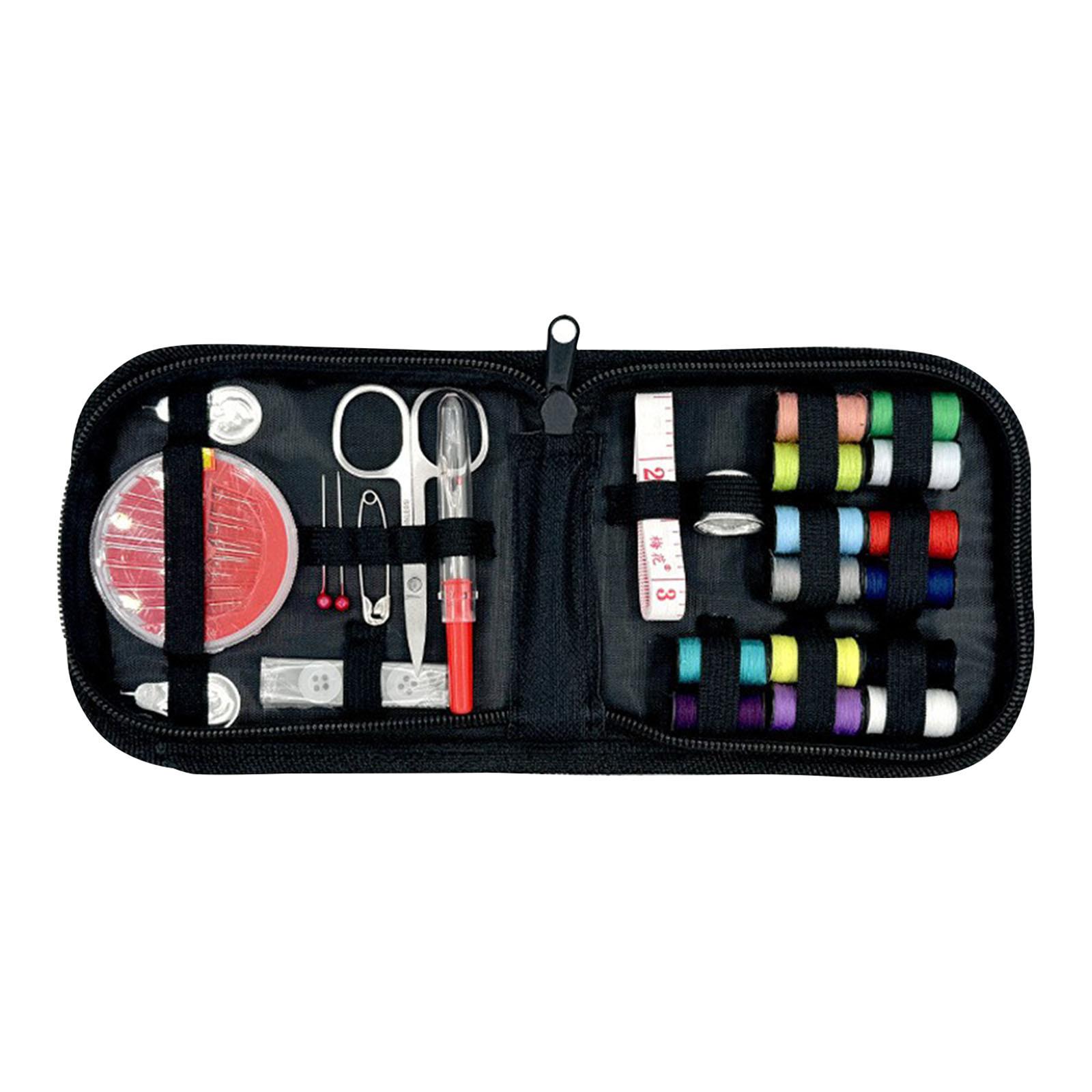 

Портативный швейный набор – 27-предметный компактный дорожный швейный органайзер (Маленький размер)Цвет товара случайный One Size чёрный