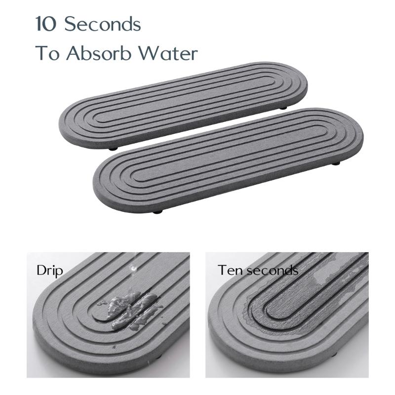 2pcs Diatomite Tray Set for Fast Drying and Molds Prevention Sink Organizers Practical Molds Resistant Draining Board