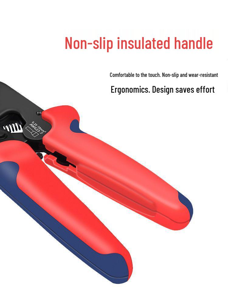 Red Quadrilateral Tube Ferrule Crimping Pliers HSC8 6-4 for Pin Terminals
