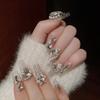 Luxurious Heart Diamond Press-on Nails - Reusable Bridal Style Nail Art Stickers