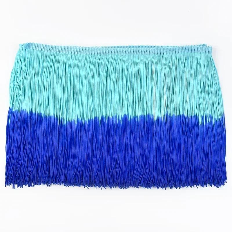 Meetee 2/3/5M 20cm Coloured Fringe Tassel Clothing Curtain Lace Trim Webbing Ribbons for Sewing Latin Dress Fabric Accessories