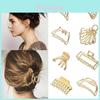 Clips de Cabelo Modernos de Metal Dourado Acessórios de Cabeça Chiques para o Dia a Dia e Eventos Especiais