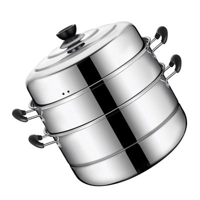 Stainless Steel Steamer Stackable Steaming Pot Convenient Kitchen Cookware Cooking Utensils Useful Stockpot for Home