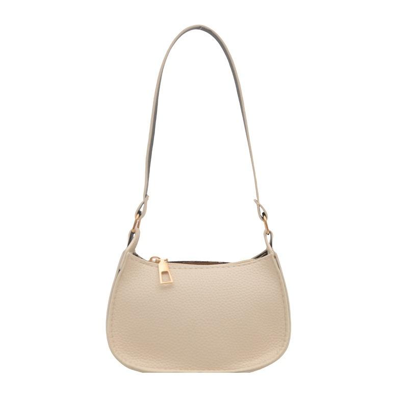 Stylish New Beautiful Solid Color Simple Casual Texture Commuting Shoulder Portable Underarm Bag Women