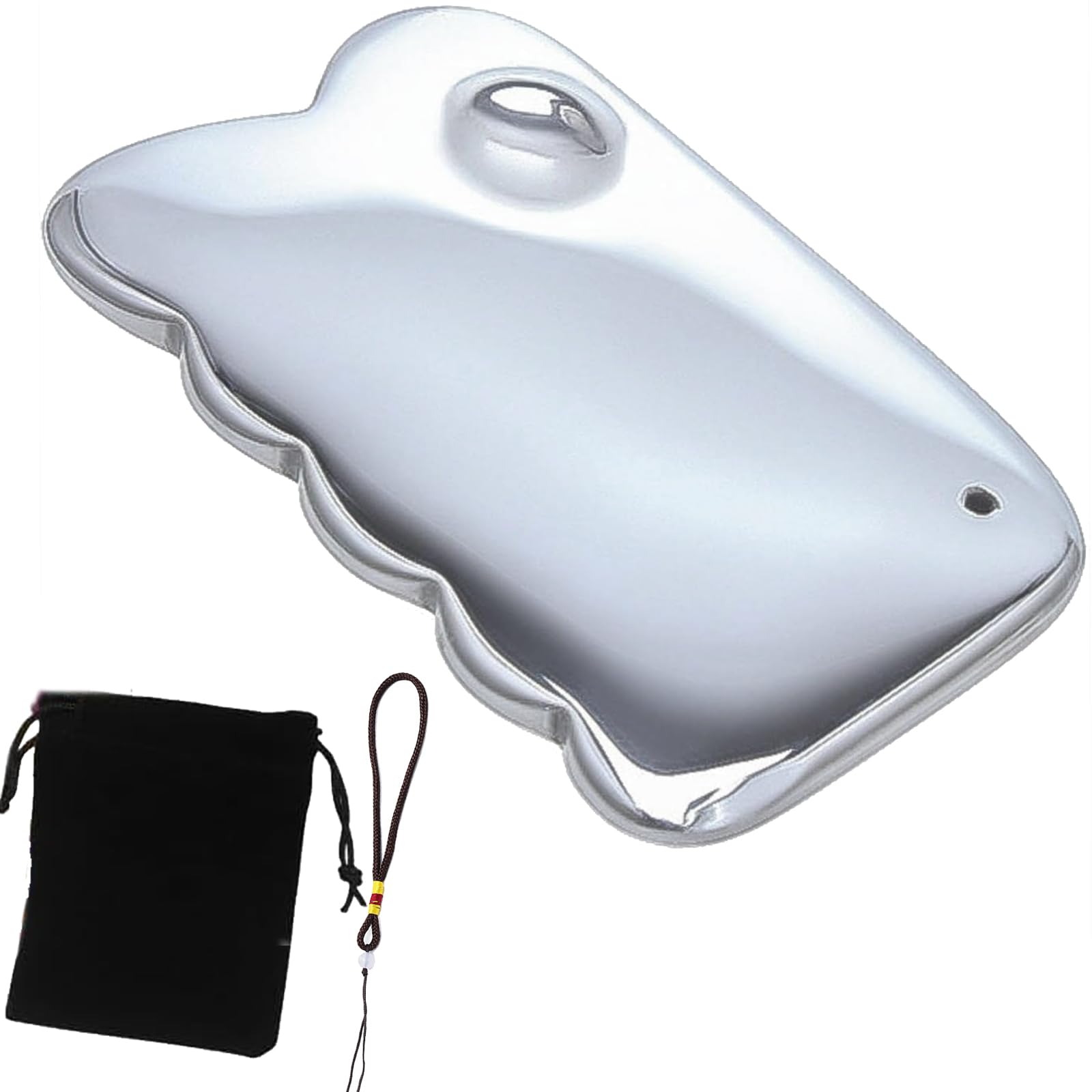 

TerraShine Gua Sha Plate with Terahertz Stone for Scalp and Facial Perfect for and at Home or at a Beauty Salon Massage, Acupressure, Massage, Head,