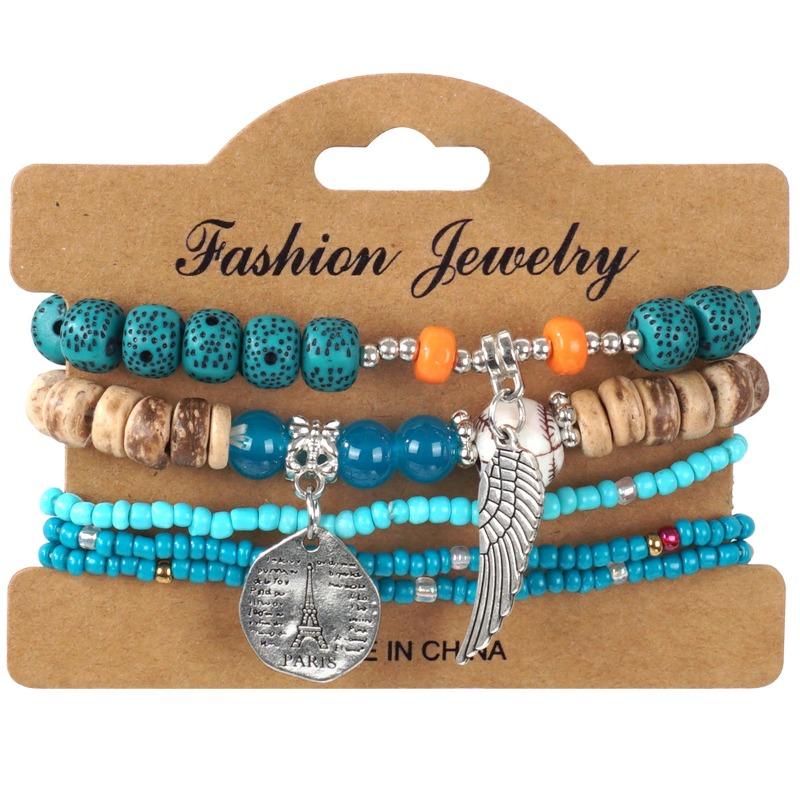 Bohemian bracelet creative tassel multi-layer beaded bracelet