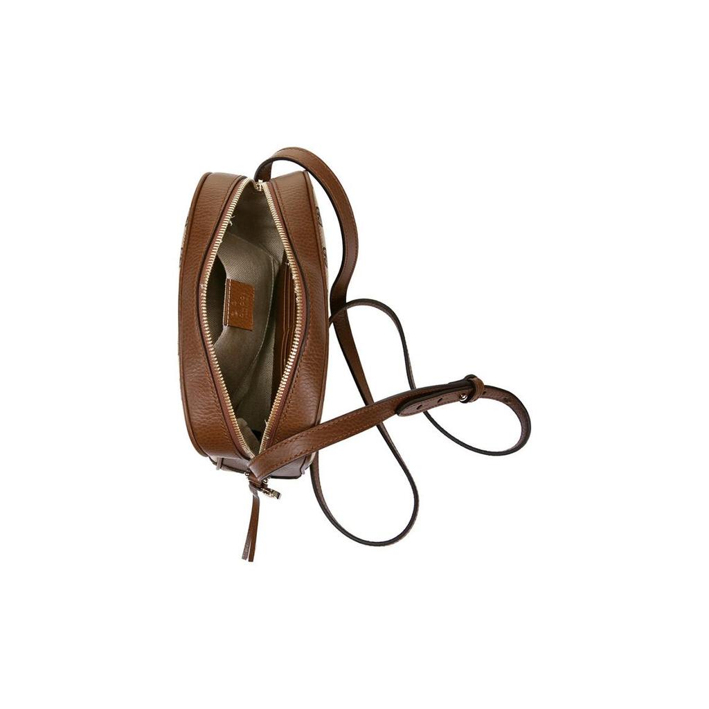 Gucci GG Supreme Canvas Brown Leather Mini Crossbody Camera Bag For Unisex Daily Use