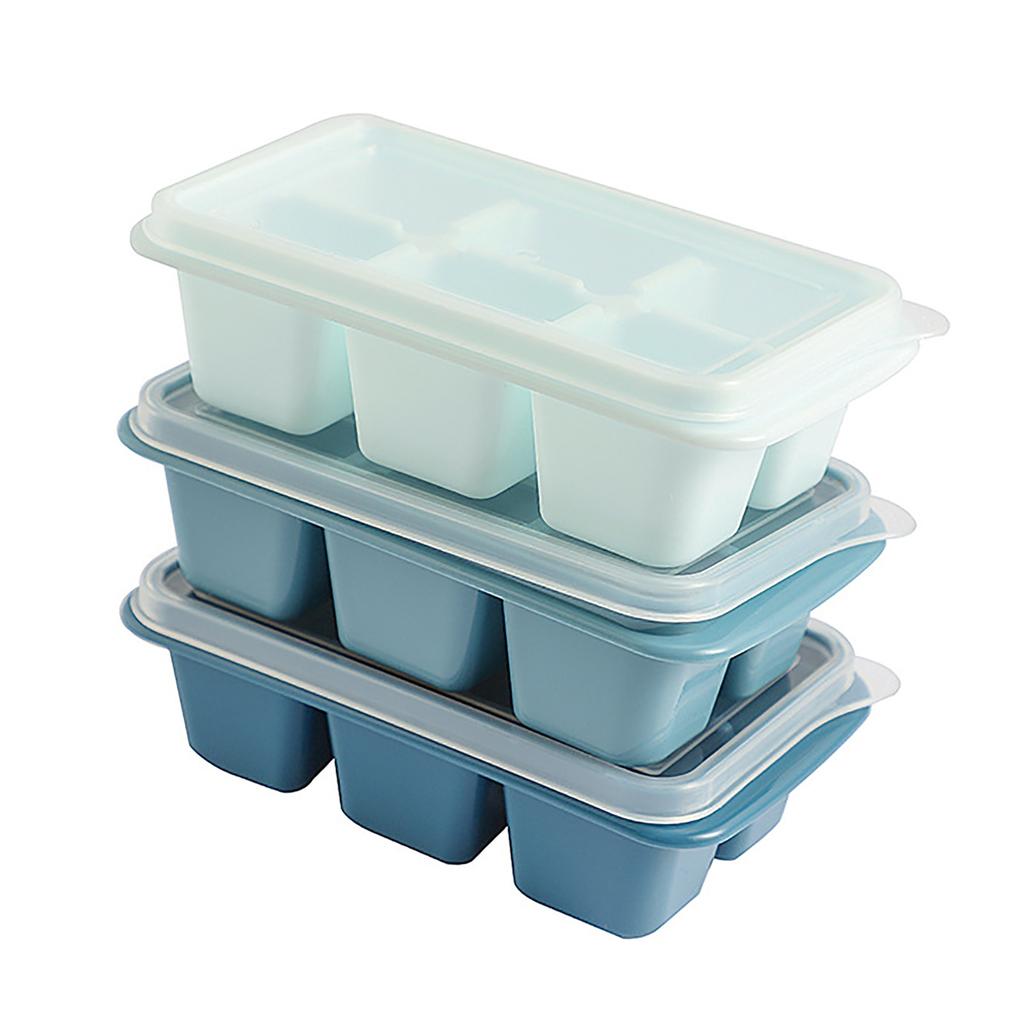 3Pcs Ice Cube Tray Reusable Versatile Easy Operation Silicone Ice Cube Maker Tray Ice Cube Mold with Lid for Home