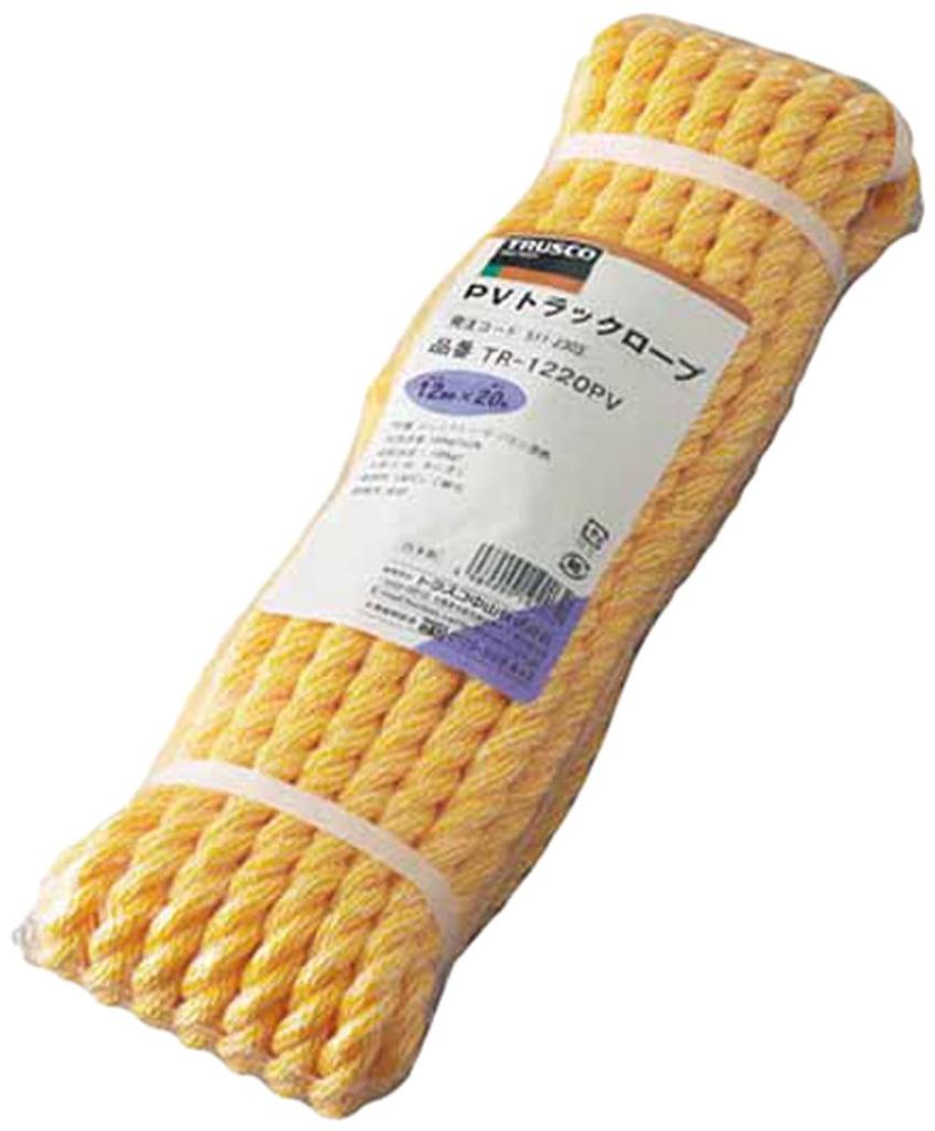TRUSCO PV Truck 12mm x Rope, Yellow, 20m, 3-Strand Type, TR-1220PV