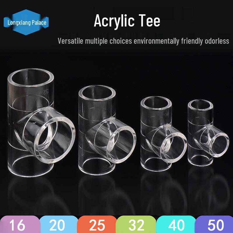 Acrylic Transparent Three-Way Connector for Aquarium Filter System