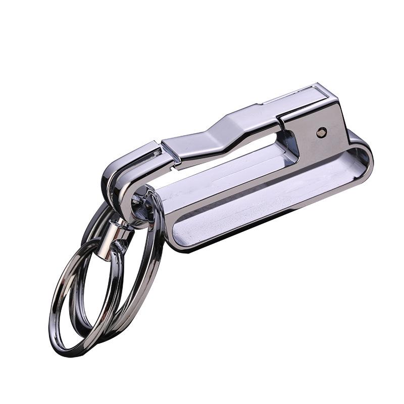 Zhongbang Men's Creative Metal Double Ring Detachable Anti-Lost Car Keychain Pendant