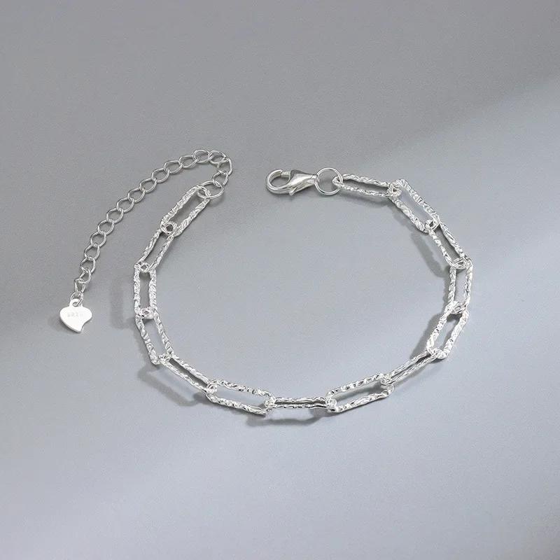 925 Silver Lucky Star Bracelet Women Retro Korean Design Double Layered Zircon Star Party Jewelry Beaded