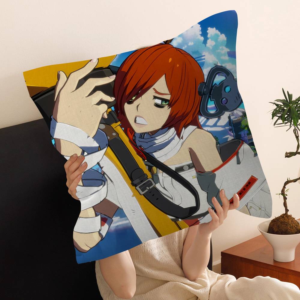 Guilty Gear Pillow Covers Cartoon Sofa Decorative Home Double-sided Printing Short Plush Cute Cushion Cover