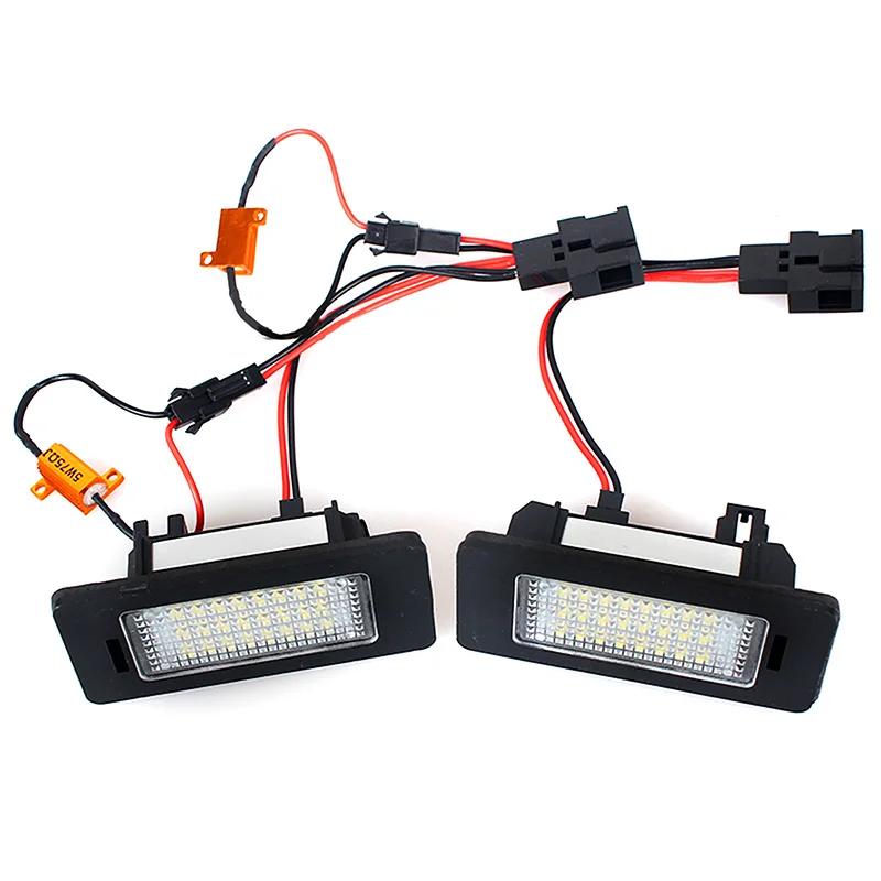 A Pair of LED License Plate Lights Auto Led Signal Lamp Fit For SKODA Octavia 3 /For Superb B6 /For Rapid /For Yeti /For Fabia