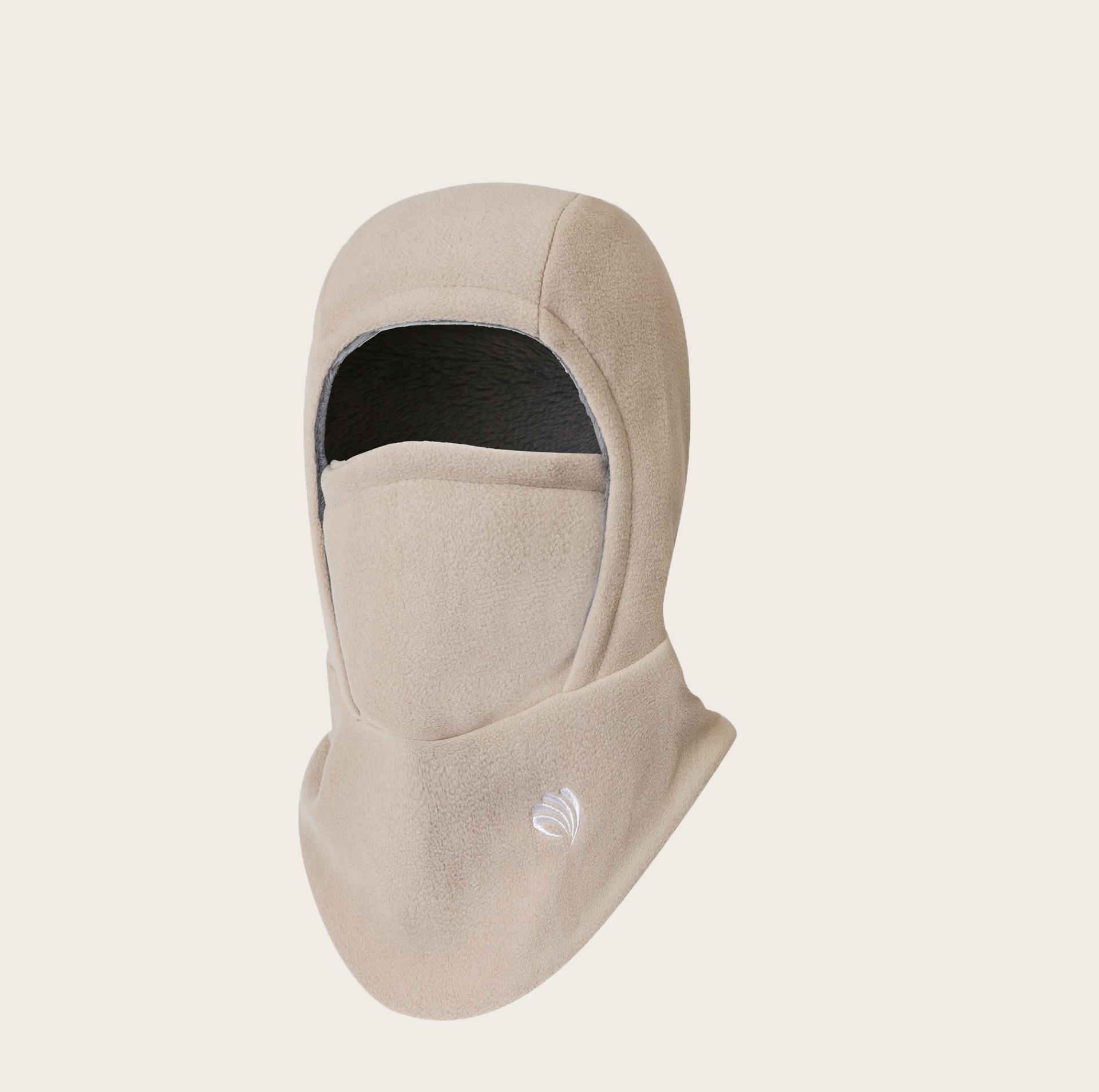 

Прямая поставка из-за рубежа новая зимняя теплая и плюшевая защита от холода для езды на электровелосипеде, интегрированная маска-шарф, головной убор бежевый