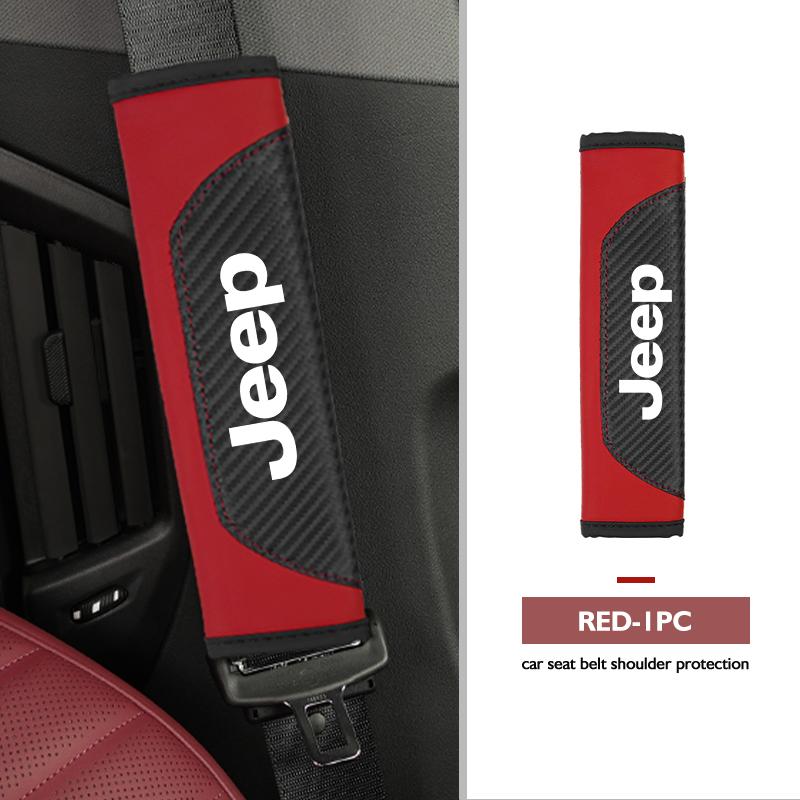 Universal Car Seat Belt Leather Shoulder Strap Protector Pad For Jeep Grand Cherokee Patriot Renegade Compass Wrangler ALM1