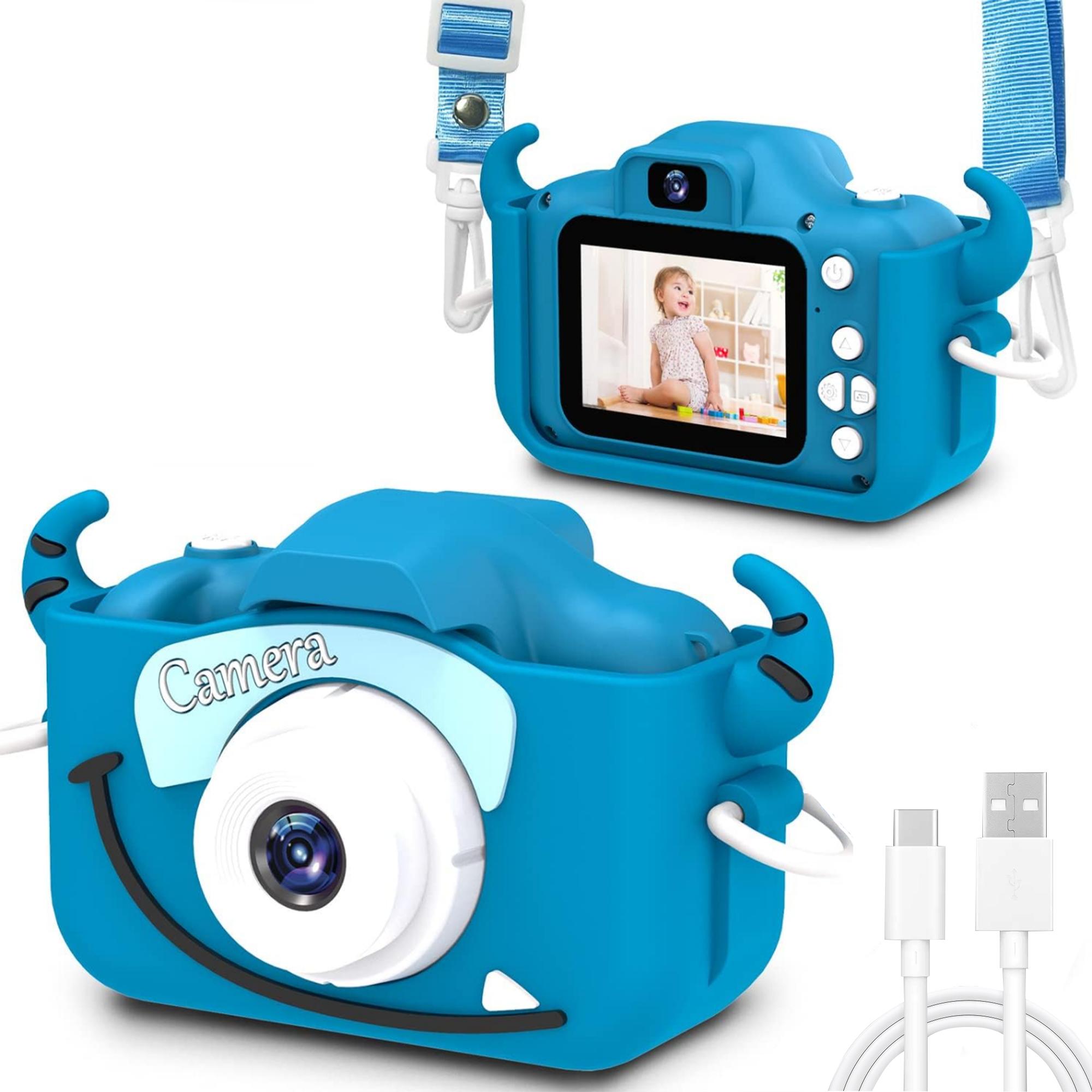 

Kids Digital Camera With Sd Card Toy Girl Boy 1080P Hd Screen Outdoor Cartoon Dinosaur Camera Photography Video Birthday Gifts синий