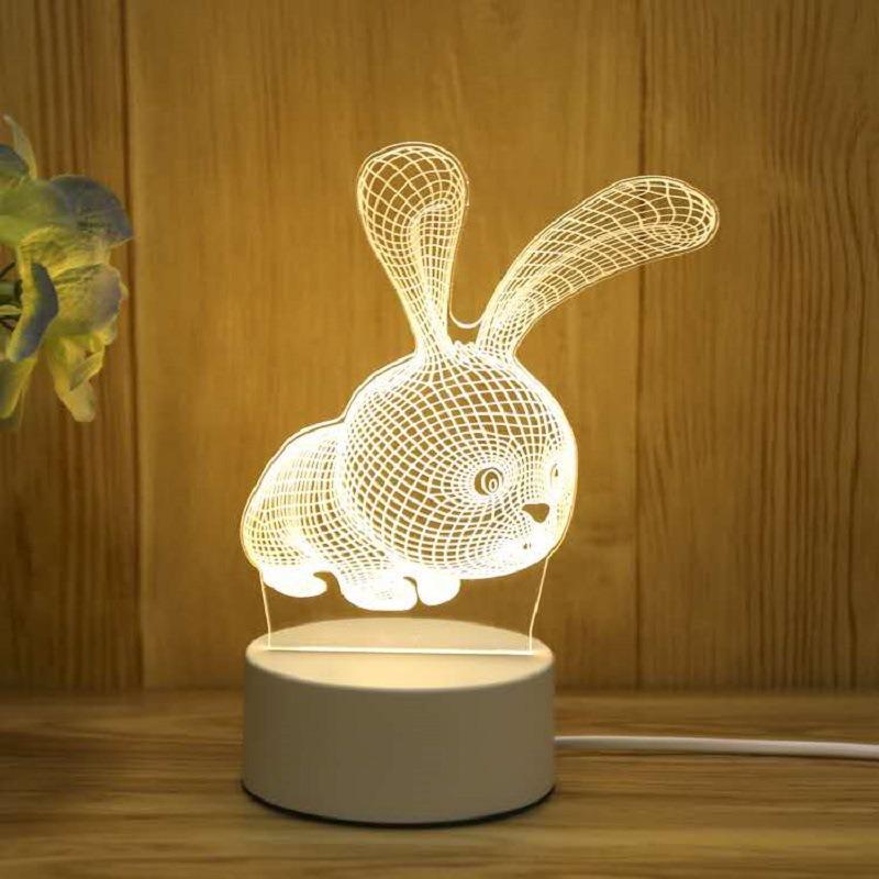 3D Bear Night Light Acrylic Table Lamp for Bedroom
