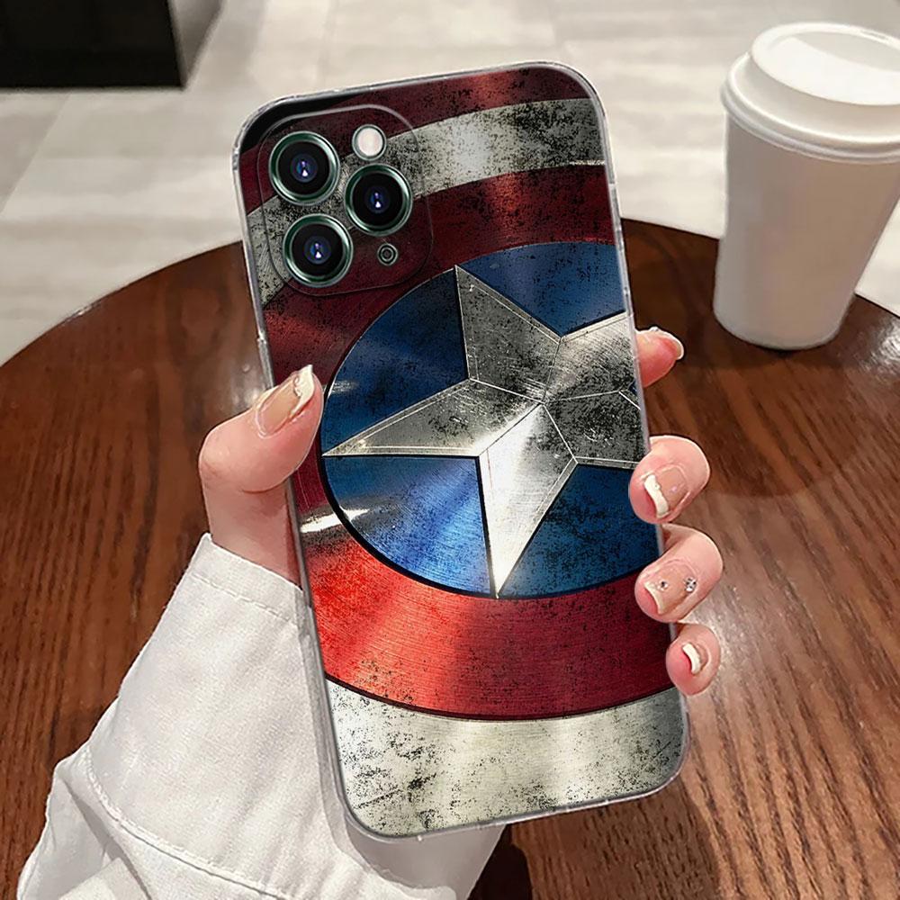 

Прозрачный чехол для телефона Marvel Капитан Америка Щит Для iPhone 17 Pro Max 17E 11 12 13 14 15 16 Pro Max Plus 17 Air 16E 7 Чехол iPhone 7