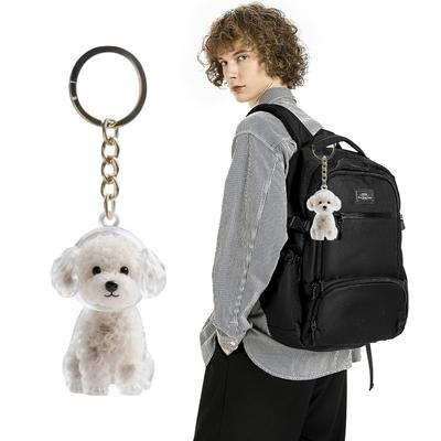 Transparent Dog Fur Storage Pendant Fur Storage Capsule Handmade Design Dog Shape Keychain DIY Accessories