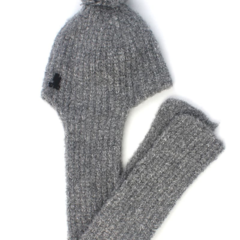 Universal chemistry Wool Gray Ball Hood Muffler Hat Muffler Hat