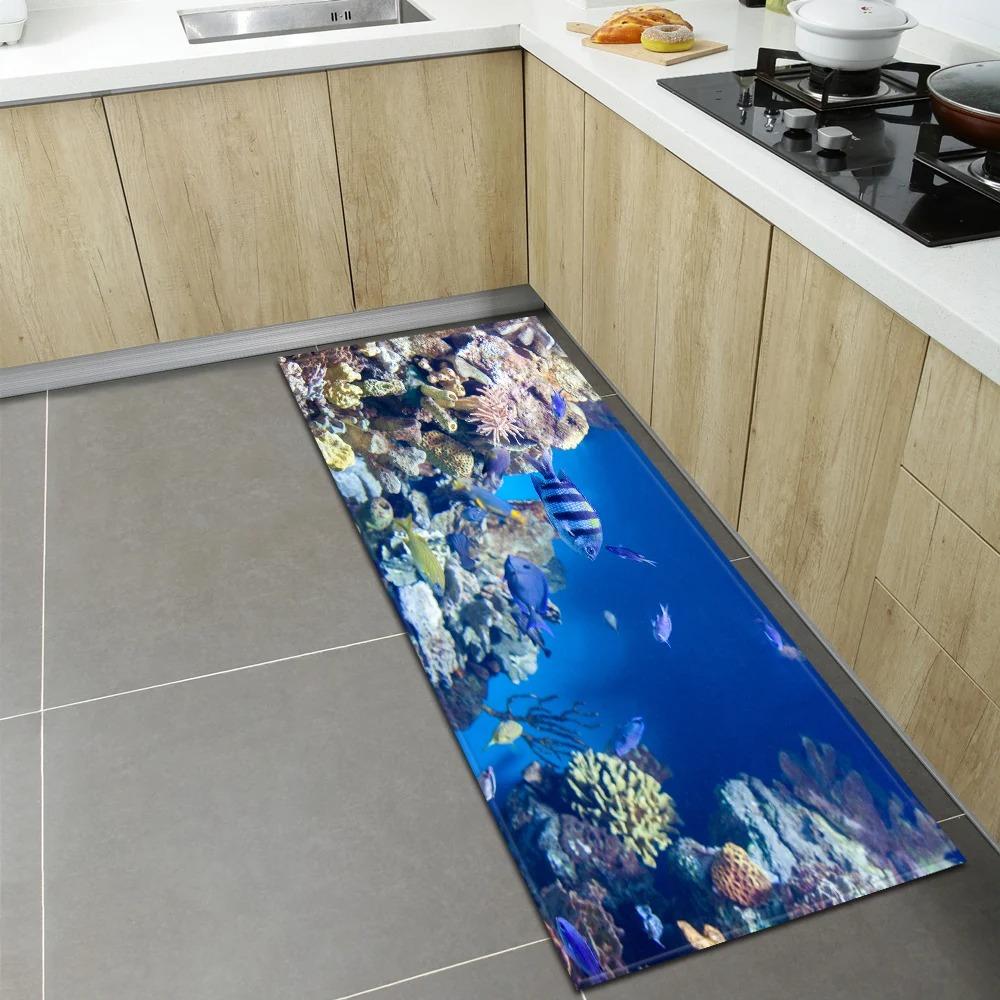 Underwater World Pattern Home Kitchen Floor Mat Door Decoration Floor Mat
