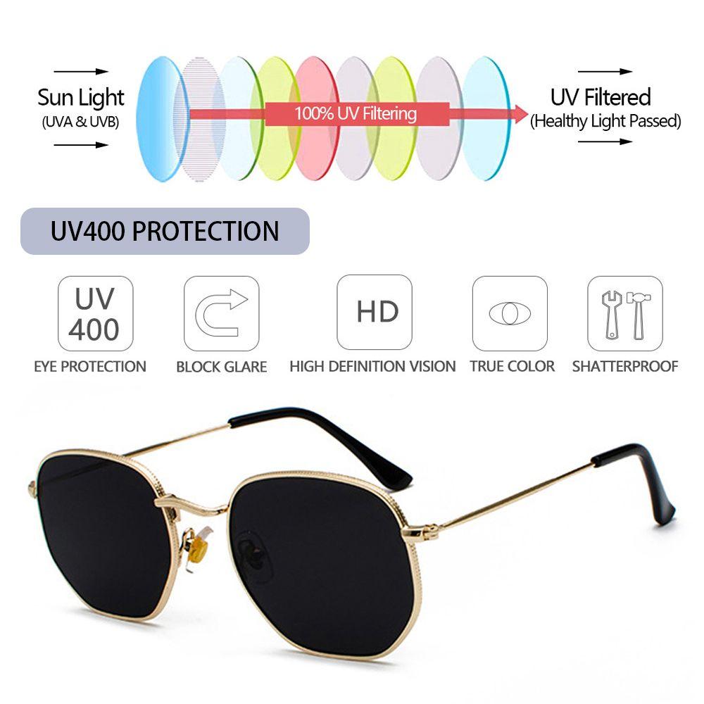 Summer Glasses Eyewear Driving Sun Glasses Sunglasses for Men and Women Polygon Mirrored Lens Small Square Sunglasses
