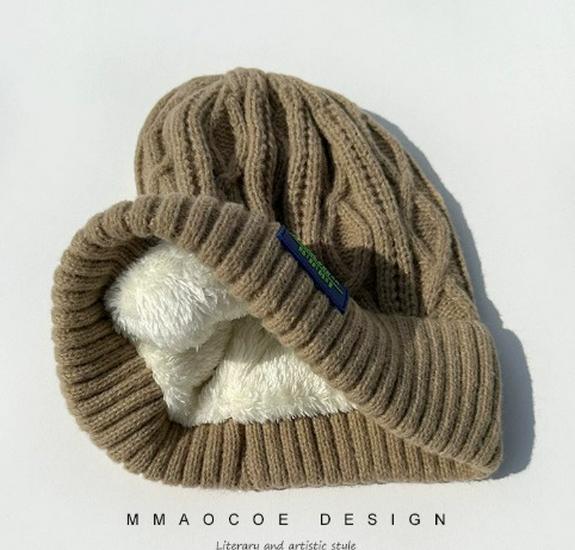 2025 Damska czapka beanie z podszewką z polaru: Dzianina Jesień i Zima, Ciepła Ochrona Uszu, Styl Koreański Y2K, Pulower Slim-Fit.