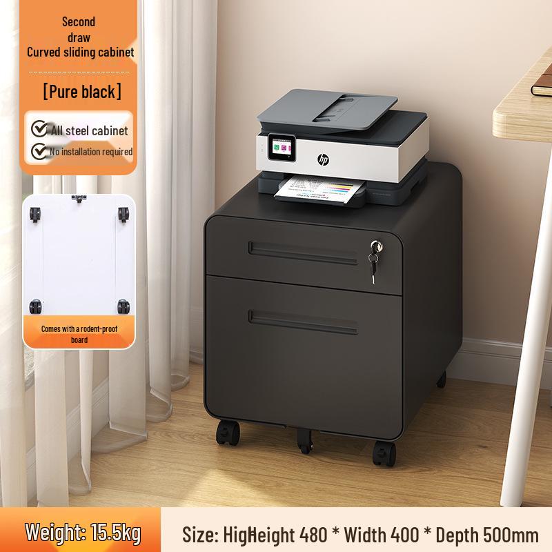 Under-Desk Mobile Metal Filing Cabinet with Locking Drawer and Office Storage