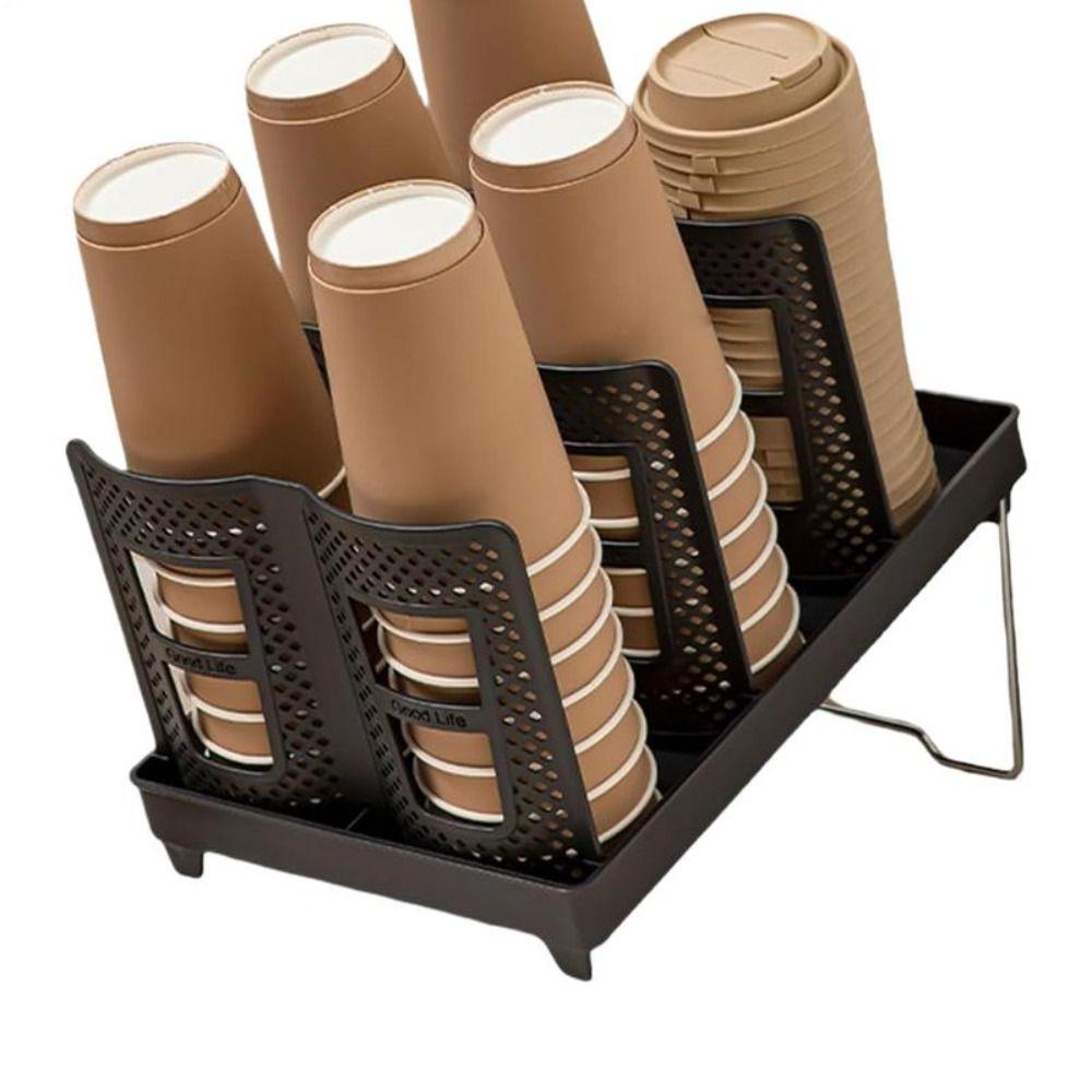 Plastic Disposable Cup Storage Holder Adjustable Space Saving Foldable Paper Cup Holder Portable Mug Display Stand