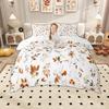 Homewish Frühblumen Bettbezug-Set für Kinder Mädchen Botanische Blätter Bettwäsche-Set Aquarell Blumiges Bettwäsche-Set