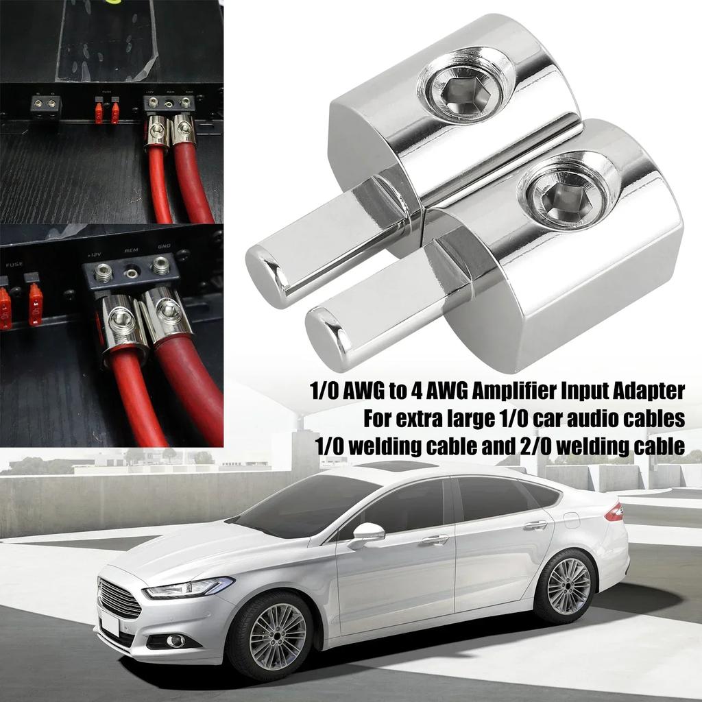 2Pcs Car Audio 1/0 Gauge To 0 Gauge Power Ground Wire Car Audio Modified Power Amplifier Pure Copper Terminal Power Supply