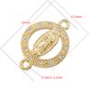ZHUKOU Golden-plated Brass Catholic Virgin Mary Pendant Crafts Double Holes DIY Bracelet Necklace Accessories