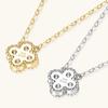 Lnkry 3mm 0.1ct Moissanite Necklace Certified 925 Silver Lucky Clover Flower Pendant Necklace For Women Jewely